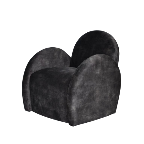 Charcoal Velvet Easy Chair
