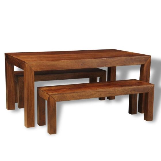 Dakota 180cm Dining Table & 2 Large Benches