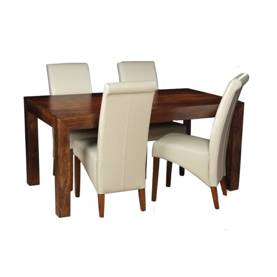 Dakota 160cm Dining Table & 4 Rollback Chairs (4 Colours)