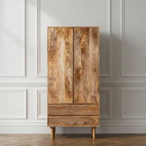 Scandi Mango 2 Drawer Wardrobe - In Stock
