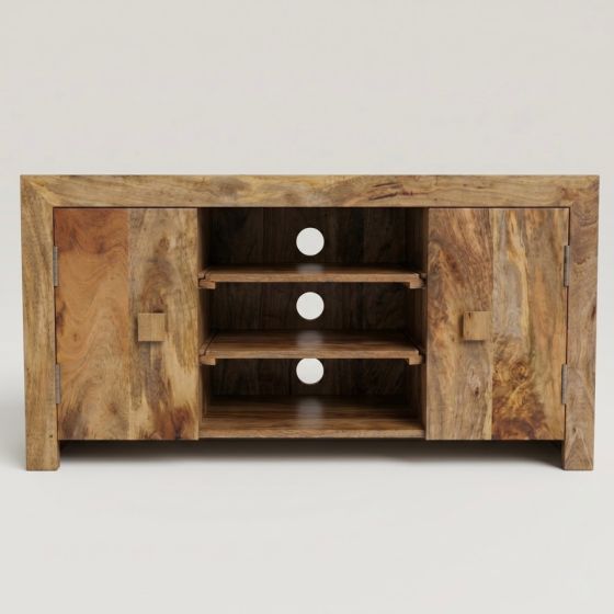 Light Dakota Mango Wood 120cm Corner TV Unit - Due 17th June