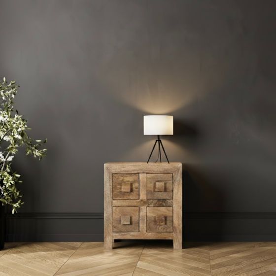 Oak Stain Dakota 52cm 4 Drawer Chest - In Stock