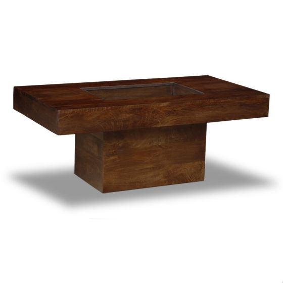 Mango Wood Glass Topped Coffee Table