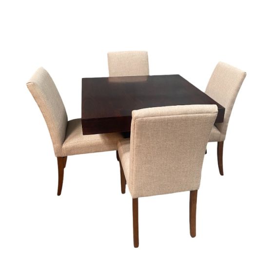 Mango Wood 90cm Cube Dining Table & 4 Milan Dining Chairs