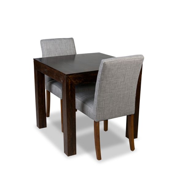 80cm Mango Wood Dining Table & 2 Milan Fabric Chair
