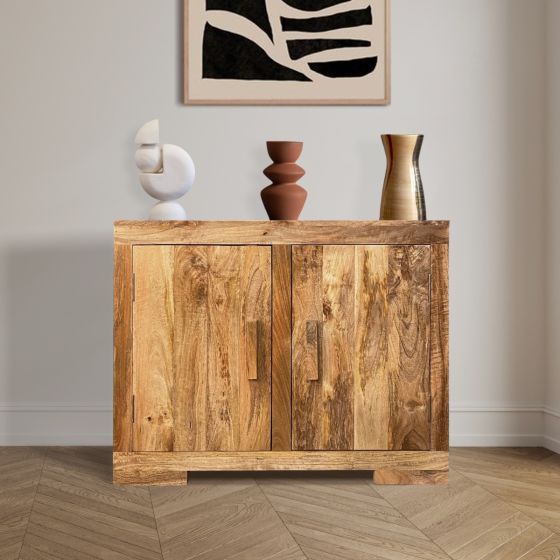 H5L - Light Mango Wood 90CM Sideboard 