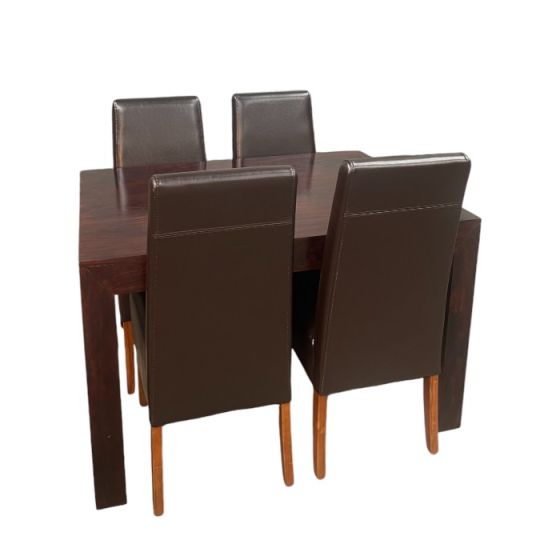 Mango Wood 120cm Dining Table & 4 Madrid Dining Chairs