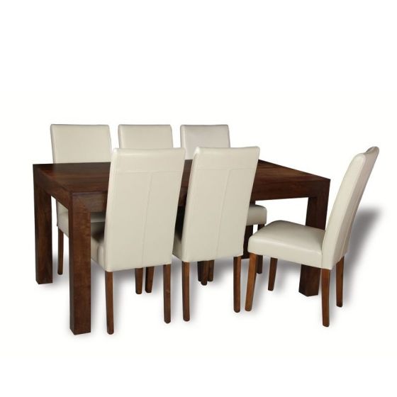 Mango Wood 180cm Dining Table & 6 Barcelona Chairs