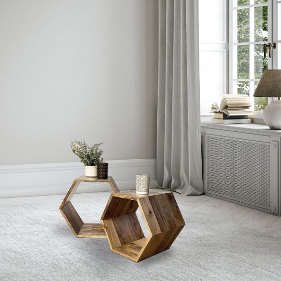 Geo Light Mango Hexagon Nest of Tables - Due 10th March