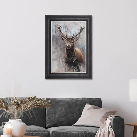 Impressionist Stag Framed Art - In Stock