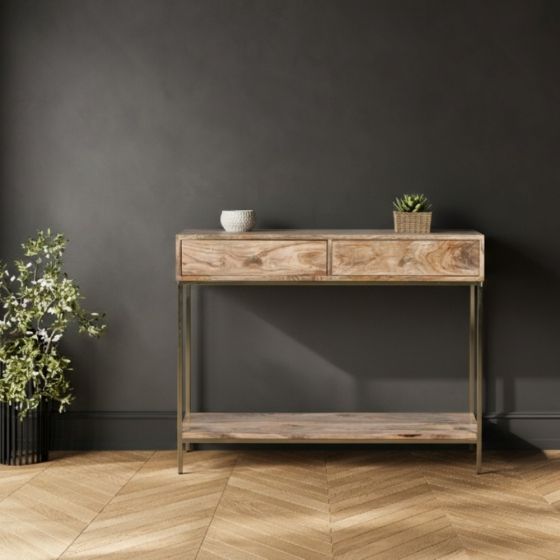 INDG16 - Industrial Gold 100CM Console Table - Lifestyle
