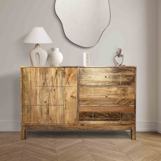 Inset Light Mango 120cm Sideboard - In Stock