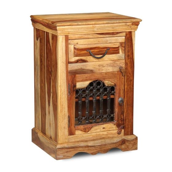 Jali Sheesham - Cabinet with Drawer - Light- Last One Remaining