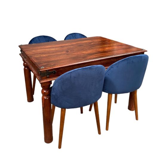 Jali 120cm Dining Table & 4 Zena Dining Chairs