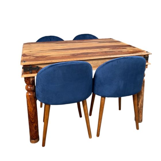 Jali 120cm Dining Table & 4 Zena Dining Chairs
