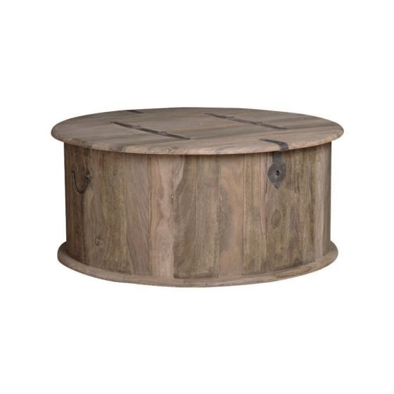 Jali Mango - Natural Round Trunk Coffee Table