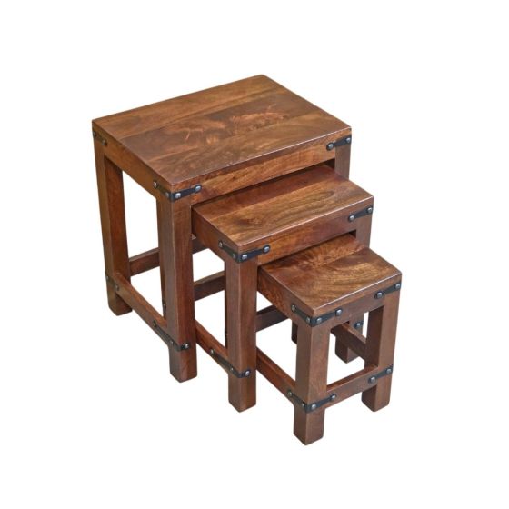Jali Mango - Honey - Nest of Tables - In Stock