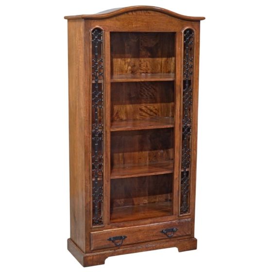 Jali Mango - Honey 1 Drawer 90cm Bookcase - In Stock 