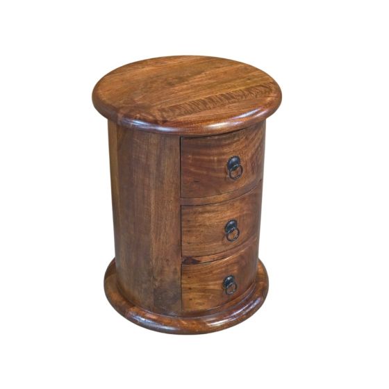 Jali Mango - Honey 3 Drawer Drum - In Stock