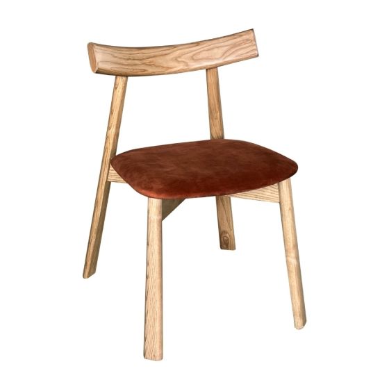 Japandi Orange Rust Dining Chair