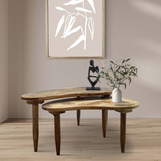 Scandi Mango Kidney Bean Coffee Table - In Stock 