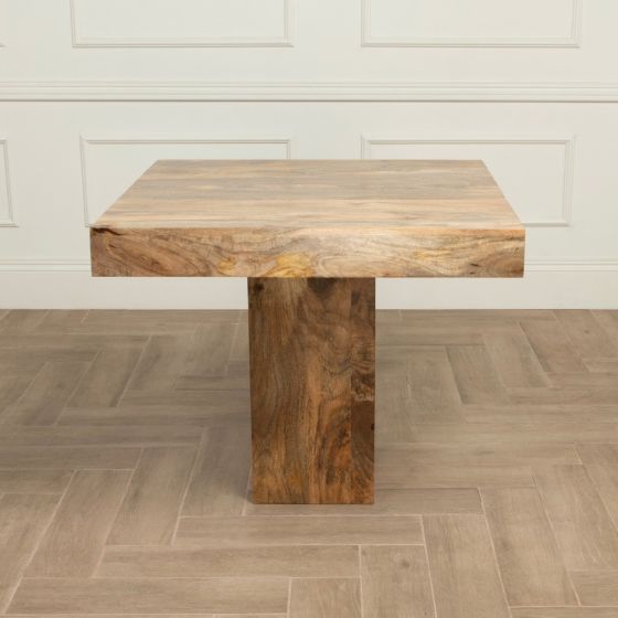 Light Dakota Mango Wood 90cm Cube Dining Table