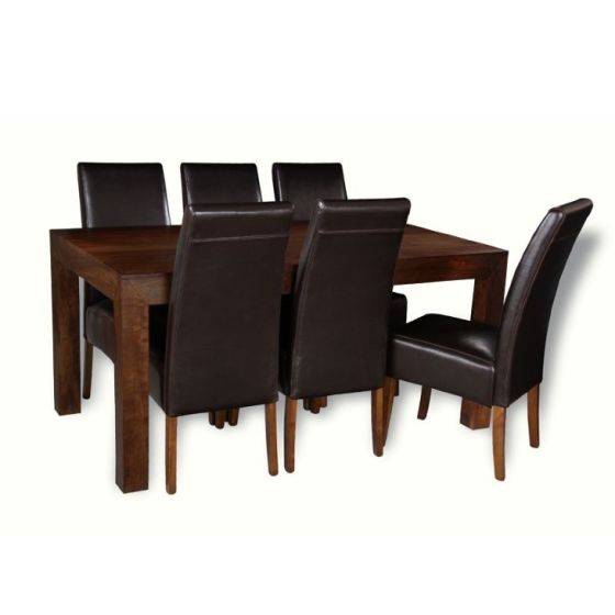 Mango Wood 160cm Dining Table & 6 Madrid Chairs