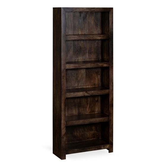 Mango Wood Walnut 75cm Tall Bookcase - In Stock