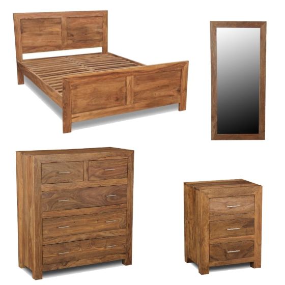Cube Natural Super King Size Bedroom Set 7