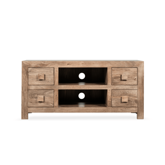 Oak Stain Dakota 115cm 4 Drawer Media Unit