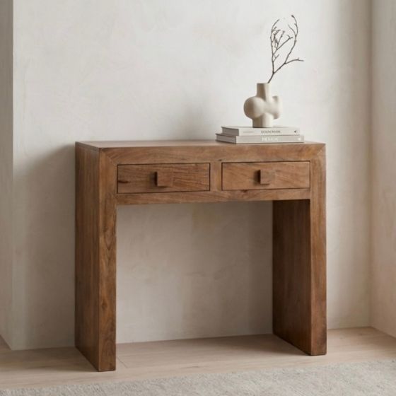 Oak Stain Dakota Mango Wood 80cm Console Table