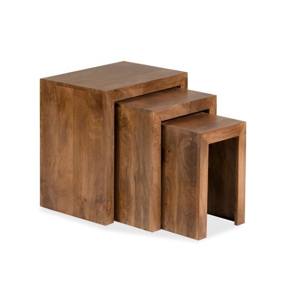 Oak Stain Dakota Mango Wood Chunky Nest