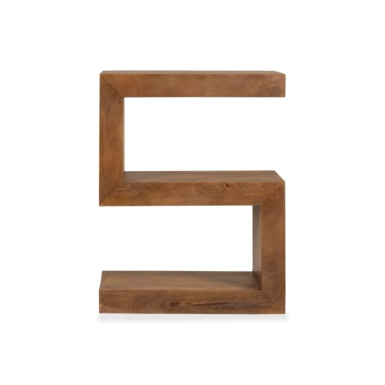 Oak Stain Dakota Mango Wood S Shaped Side Table