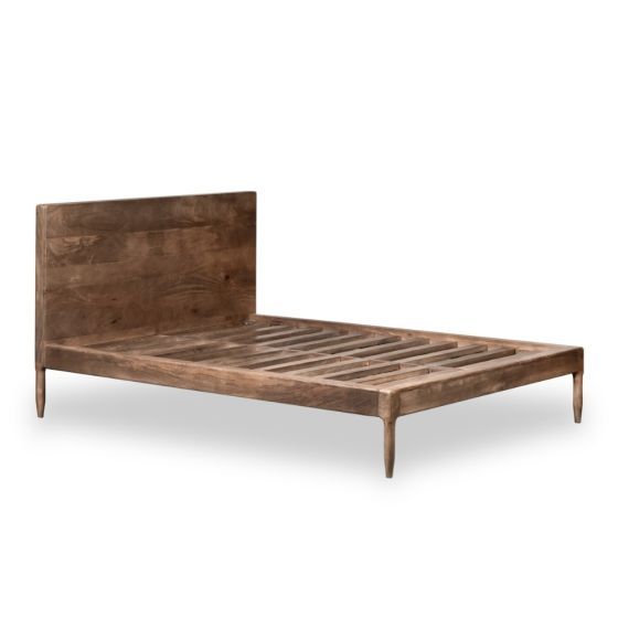 Oak Stain Scandi Mango Wood Bed Frame (3 Sizes) - Due 17th July