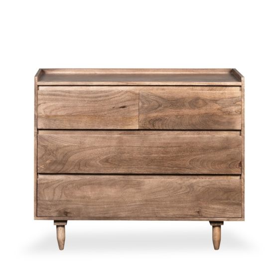 Oak Stain Scandi Mango 100cm 4 Drawer Chest