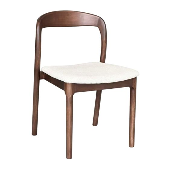 Stackable Oslo Cream Boucle Dark Leg Dining Chair - Due 14th September