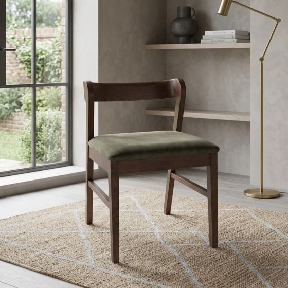 Oslo Green Velvet Oak Dining Chair