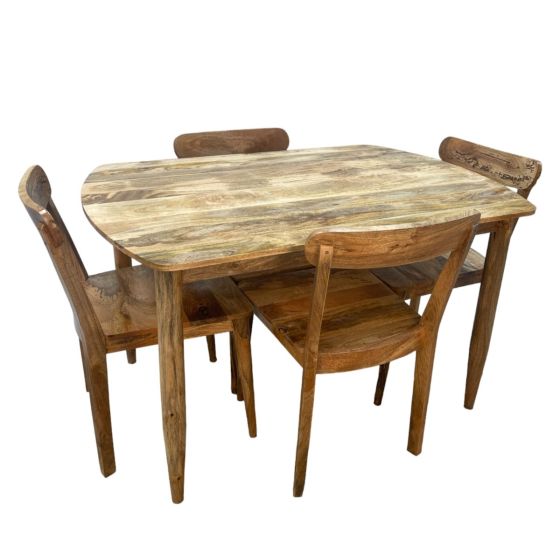 Scandi Mango 130cm Dining Table and 4 Scandi Mango Chairs