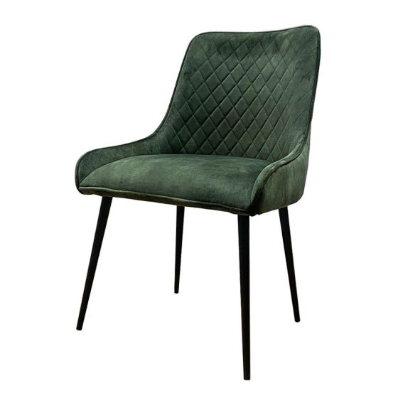 Ex Display Green Henley Velvet Leather Chair (T501)