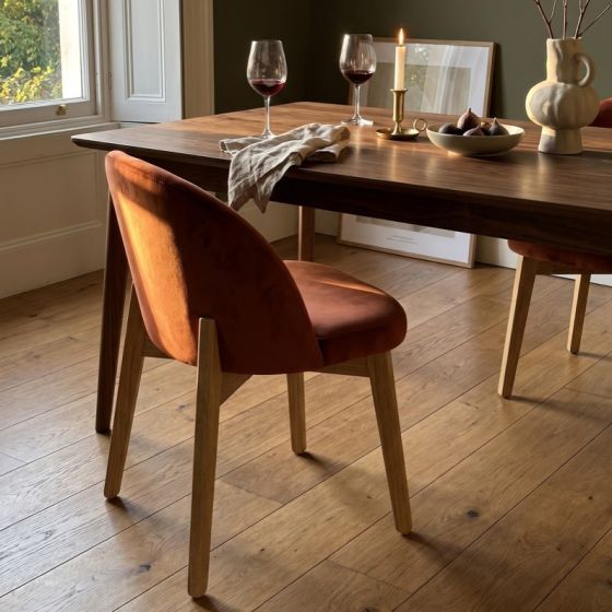 Zena CRIB5 Oak Chair - Orange Rust/Light Leg