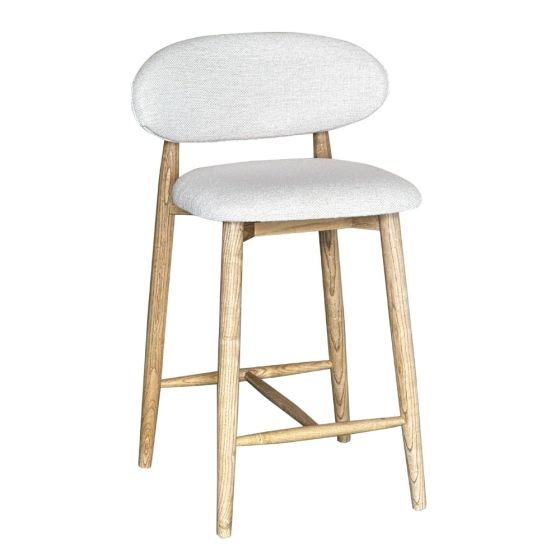 Scandi Cream Boucle CRIB 5 Bar Stool - Light Leg - Due 31st September