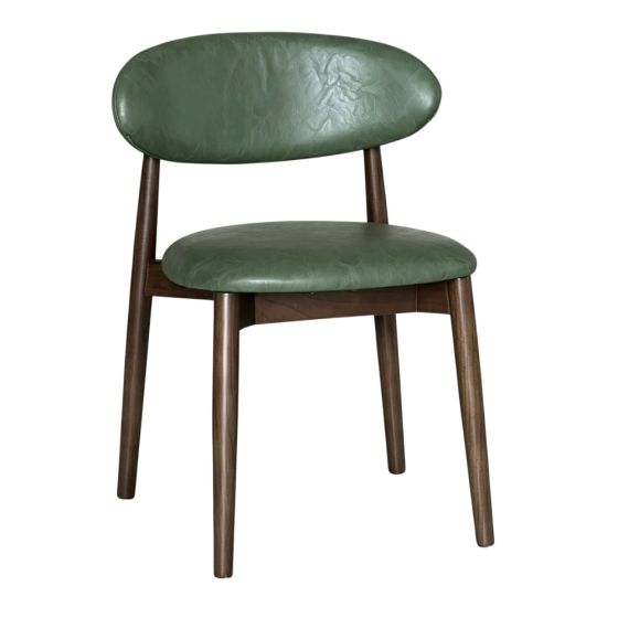 Scandi Green Faux Leather CRIB 5 Dining Chair - Dark Leg - Due 31st September