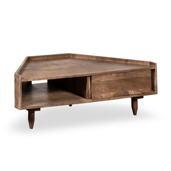 Oak Stain Scandi Mango 120cm Corner TV Unit - In Stock