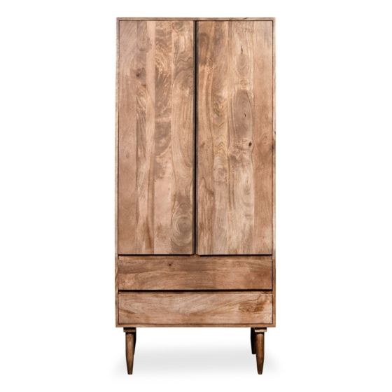 Oak Stain Scandi Mango 2 Drawer Wardrobe