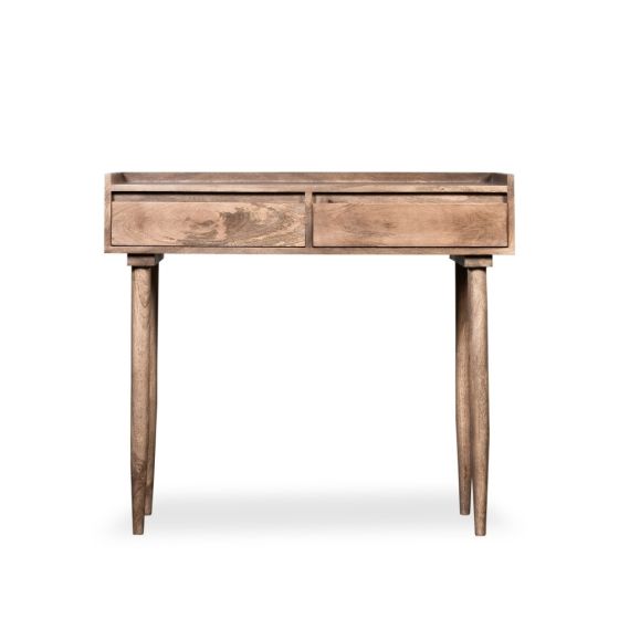 Oak Stain Scandi Mango 90cm 2 Drawer Console Table