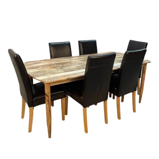 Scandi Mango 190cm Dining Table & 6 Barcelona Dining Chairs