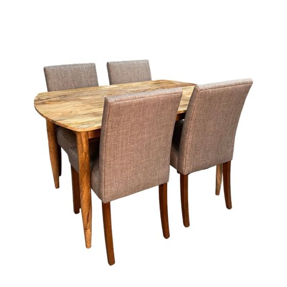 Scandi Mango 130cm Dining Table & 4 Milan Dining Chairs