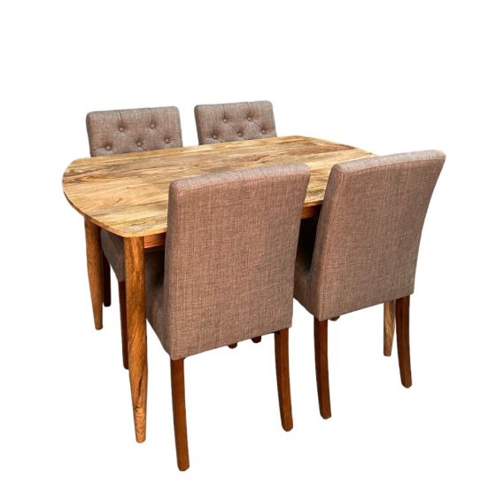 Scandi Mango 130cm Dining Table & 4 Milan Dining Chair