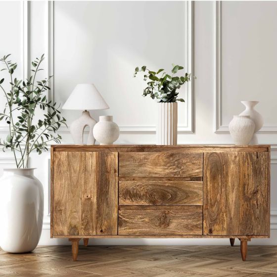 Scandi Mango 130cm Sideboard - In Stock