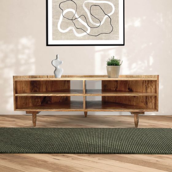 Scandi Mango 120cm Corner Media Unit - In Stock
